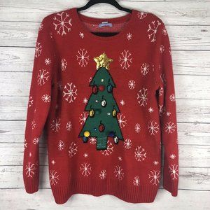 LAURA SCOTT Ugly Christmas Sweater Tree Sweater